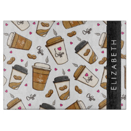 Kaffeekuchen, Kaffeebohnen, Kaffee Lover, Ihr Name Schneidebrett