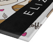 Kaffeekuchen, Kaffeebohnen, Kaffee Lover, Ihr Name Schneidebrett (Ecke)