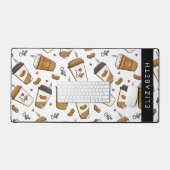 Kaffeekuchen, Kaffeebohnen, Kaffee Lover, Ihr Name Schreibtischunterlage (Tastatur & Maus)