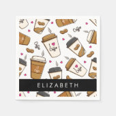 Kaffeekuchen, Kaffeebohnen, Kaffee Lover, Ihr Name Serviette (Vorderseite)