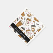 Kaffeekuchen, Kaffeebohnen, Kaffee Lover, Ihr Name Serviette (Ecke)