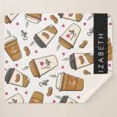 Kaffeekuchen, Kaffeebohnen, Kaffee Lover, Ihr Name Sherpadecke (Vorderseite (Horizontal))