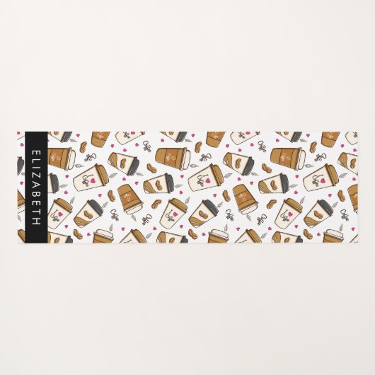 Kaffeekuchen, Kaffeebohnen, Kaffee Lover, Ihr Name Yogamatte (Rückseite (Horizontal))