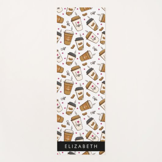 Kaffeekuchen, Kaffeebohnen, Kaffee Lover, Ihr Name Yogamatte (Vorderseite)