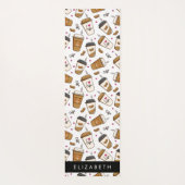 Kaffeekuchen, Kaffeebohnen, Kaffee Lover, Ihr Name Yogamatte (Rückseite)