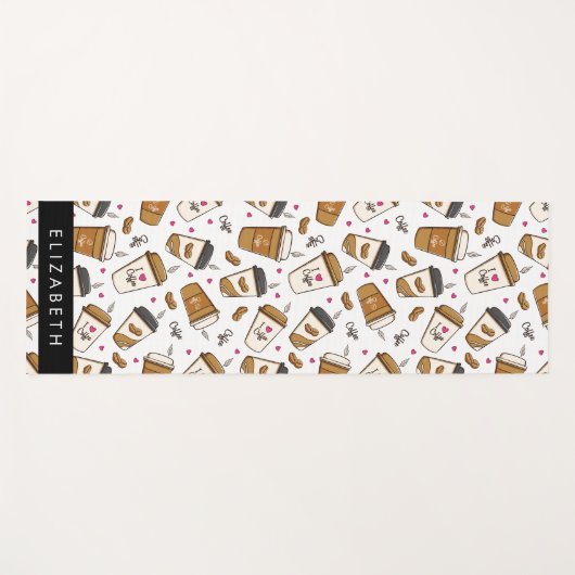 Kaffeekuchen, Kaffeebohnen, Kaffee Lover, Ihr Name Yogamatte (Vorderseite (Horizontal))
