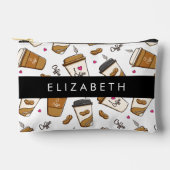 Kaffeekuchen, Kaffeebohnen, Kaffee Lover, Ihr Name Zubehörtasche (Vorderseite)
