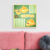 Kaffeekuchen, Kaffeekuchen und Kaffeebohnen Leinwanddruck (Insitu (Wohnzimmer))