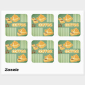 Kaffeekuchen, Kaffeekuchen und Kaffeebohnen Quadratischer Aufkleber (Blatt)