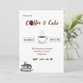 Kaffeekuchen Kaffeemaschine morgens Einladung (Stehend Vorderseite)