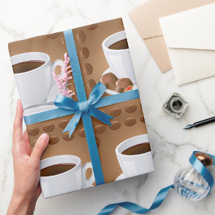 Kaffeekuchen mit Bohnen und Schokolade Geschenkpapier