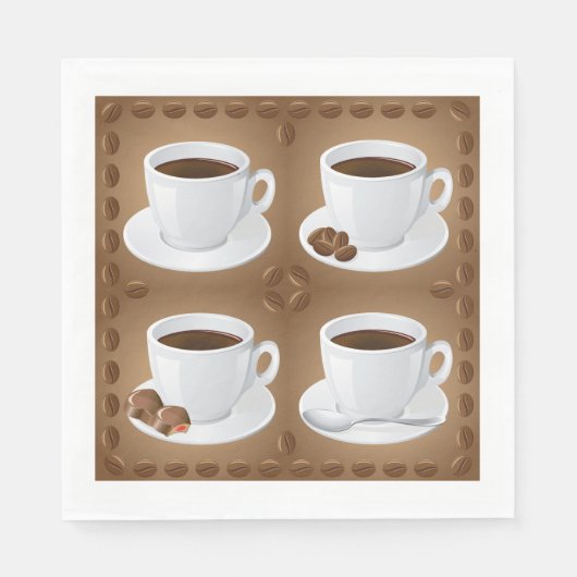 Kaffeekuchen mit Bohnen und Schokolade Serviette (Vorderseite)