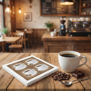 Kaffeekuchen mit Bohnen und Schokolade Serviette