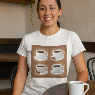 Kaffeekuchen mit Bohnen und Schokolade T-Shirt
