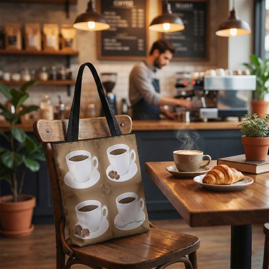 Kaffeekuchen mit Bohnen und Schokolade Tasche