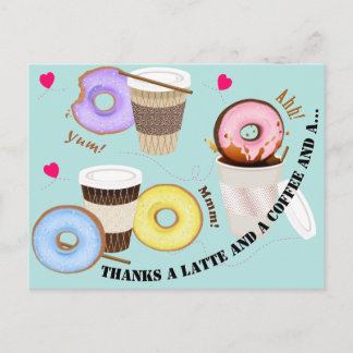 Kaffeekuchen mit Donuts | Vielen Dank Postkarte