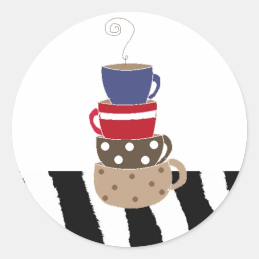 Kaffeekuchen stapeln runder aufkleber (Vorderseite)