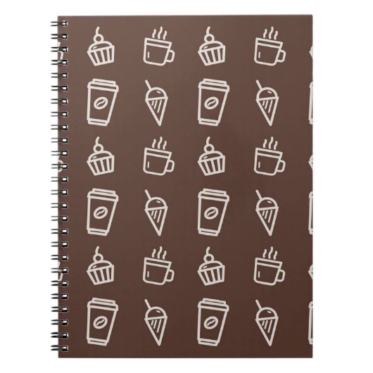 Kaffeekuchen und Icecream Illustrations Muster Notizblock (Vorderseite)