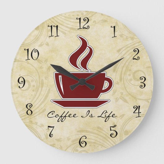 Kaffeeküchenuhren Große Wanduhr (Vorderseite)