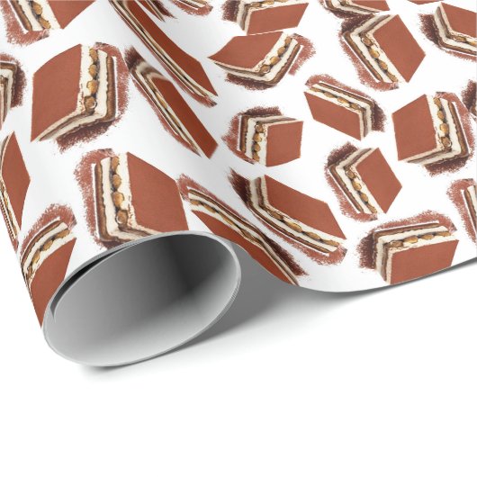 Kaffeekuchmuster Geschenkpapier (Rolleneckpunkt)
