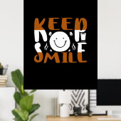 Kaffeekunst Behalte Lächeln Poster (Heimbüro)