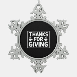 Kaffeekunst danke für die Geschenke Schneeflocken Zinn-Ornament