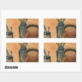 Kaffeekunst - Erste Sache am Morgen Rechteckiger Aufkleber (Blatt)