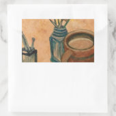 Kaffeekunst - Erste Sache am Morgen Rechteckiger Aufkleber (Tasche)