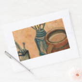 Kaffeekunst - Erste Sache am Morgen Rechteckiger Aufkleber (Umschlag)