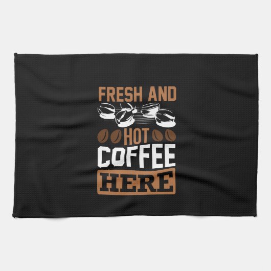 Kaffeekunst, frisch und heißer Kaffee Geschirrtuch (Horizontal)