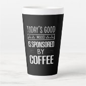 Kaffeekunst heute ist gute Laune Milchtasse (Vorderseite)