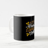 Kaffeekunst ist immer Kaffeezeit Kaffeetasse (Vorderseite Links)