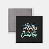 Kaffeekunst Jesus Kaffee & Camping Magnet (Vorderseite/Rückseite)