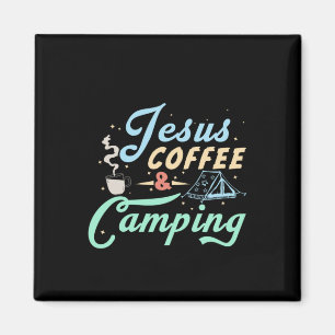 Kaffeekunst Jesus Kaffee & Camping Magnet