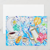 Kaffeekunst mit Herbstlaub Einladung (Vorne/Hinten)