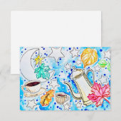 Kaffeekunst mit Herbstlaub RSVP Karte (Vorne/Hinten)