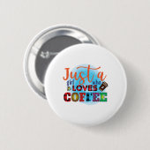 Kaffeekunst nur ein Mädchen, das Kaffee Liebe Button (Vorne & Hinten)