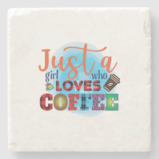 Kaffeekunst nur ein Mädchen, das Kaffee Liebe Steinuntersetzer (Vorderseite)