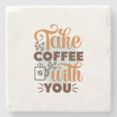 Kaffeekunst trinken Sie Kaffee Steinuntersetzer (Vorderseite)