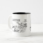 Kaffeekunst Zweifarbige Tasse (Vorderseite Links)