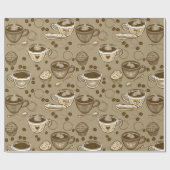 Kaffeekuppel Muster Geschenkpapier (Flach)