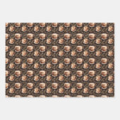 Kaffeekuppen auf Dunkelbraun Geschenkpapier Set (Vorderseite 2)