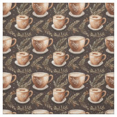 Kaffeekuppen auf Dunkelbraun Stoff (Muster)