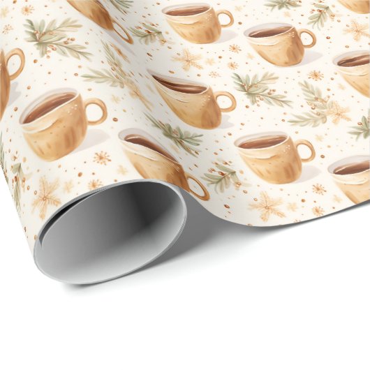 Kaffeekuppen auf Off-White Geschenkpapier (Rolleneckpunkt)