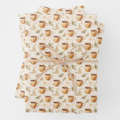 Kaffeekuppen auf Off-White Geschenkpapier Set (Beispiel)