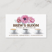 Kaffeekuppen und Blume Visitenkarte (Vorderseite)