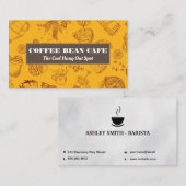 Kaffeekuppen und Bohnenmuster Visitenkarte (Vorne/Hinten)