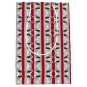 Kaffeekuppen und Streifen Geschenktasche Mittlere Geschenktüte (Vorderseite)