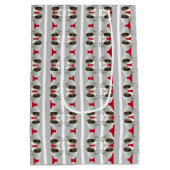 Kaffeekuppen und Streifen Geschenktasche Mittlere Geschenktüte (Rückseite)