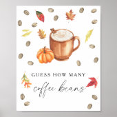 Kaffeekürbis Brautparty Wie viele Kaffeebohnen Poster (Vorne)